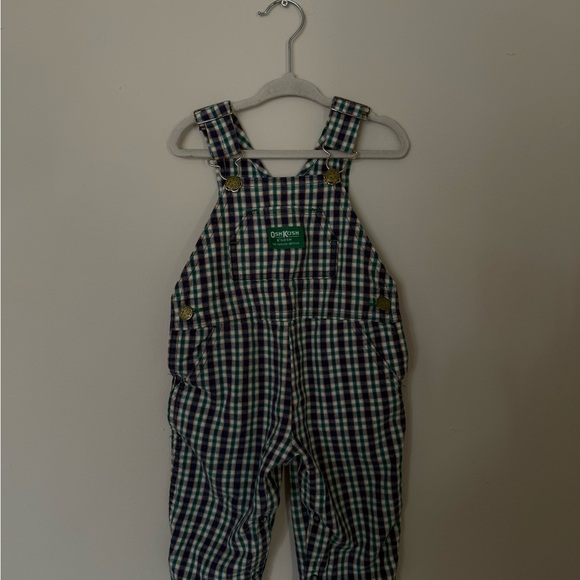 OshKosh B'gosh Other - VINTAGE OshKosh B’Gosh Green Plaid Kids Overalls